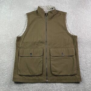 CE Schmidt Vest Mens Medium Brown Ripstop Canvas Full Zip Workwear Utility